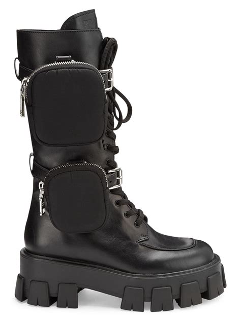 prada black.boots|black Prada combat boots.